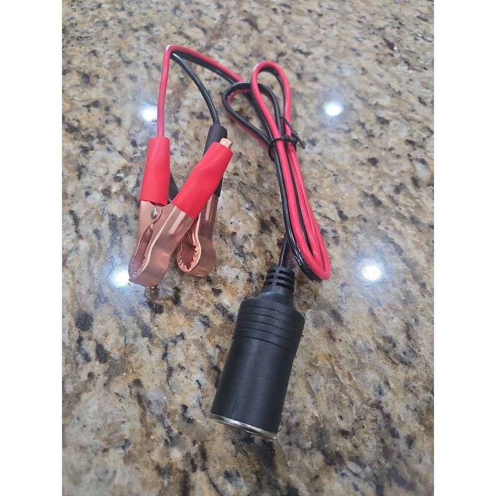 Cigarette Lighter Adapter - Female Socket to 12V Battery Alligator Clips for Aut
